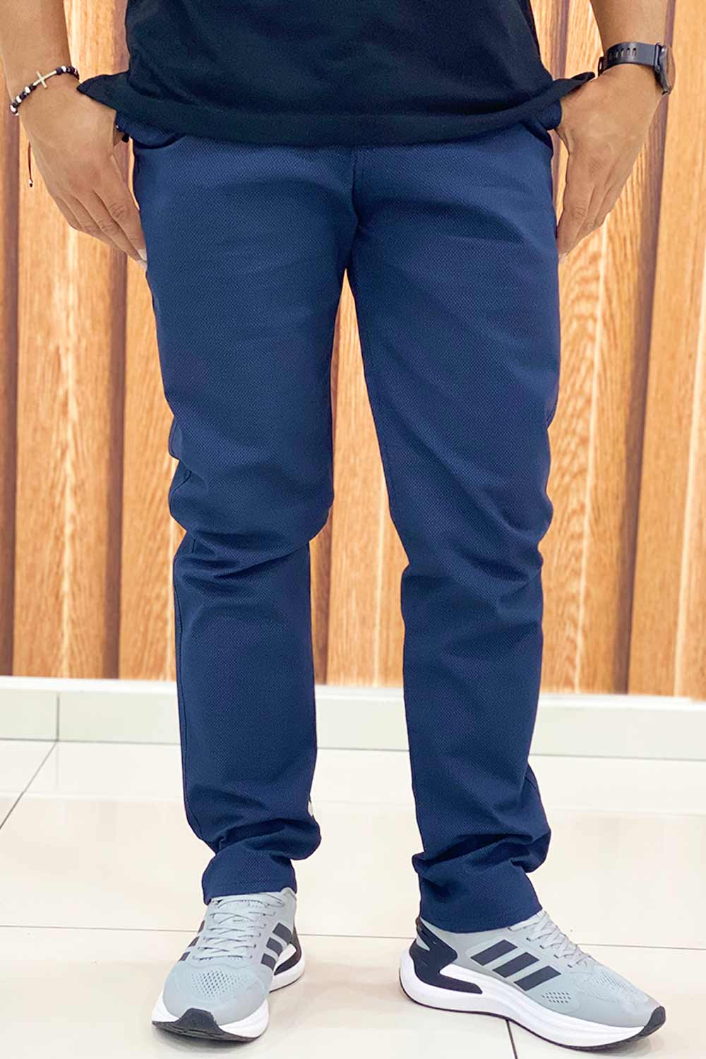 PANTALÓN HOMBRE DRILL TELA ESTAMPADA MICRO PUNTOS